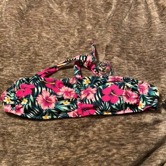 Pink Tropical Floral Swim Top Hot Topic - Picture 5 of 5